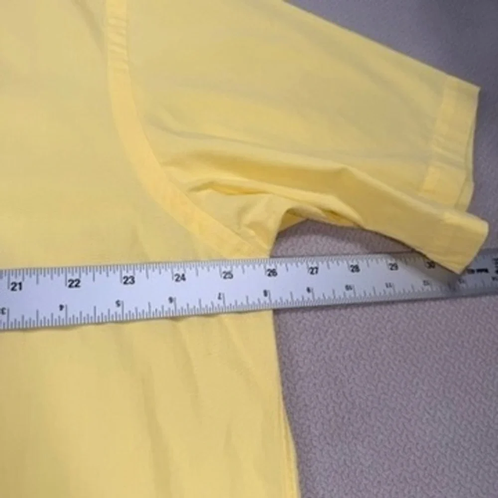 Ralph Lauren Blake Short Sleeve Button Down Large Mens Yellow Cotton Shirt